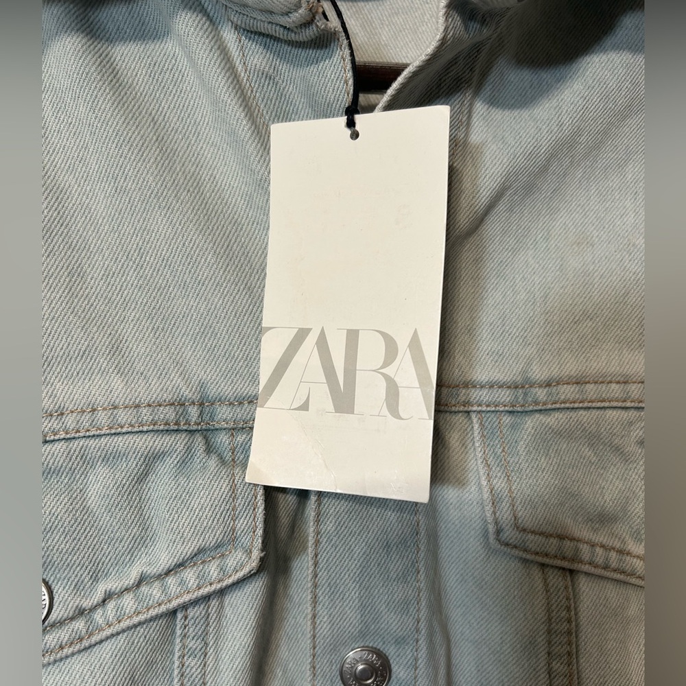 ZARA  Denim Mini Skirt Dress NWT Size Small - Picture 15 of 15
